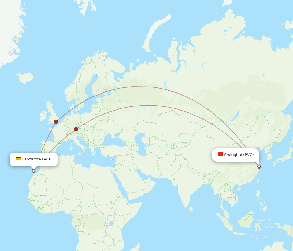 ACE-PVG flight routes