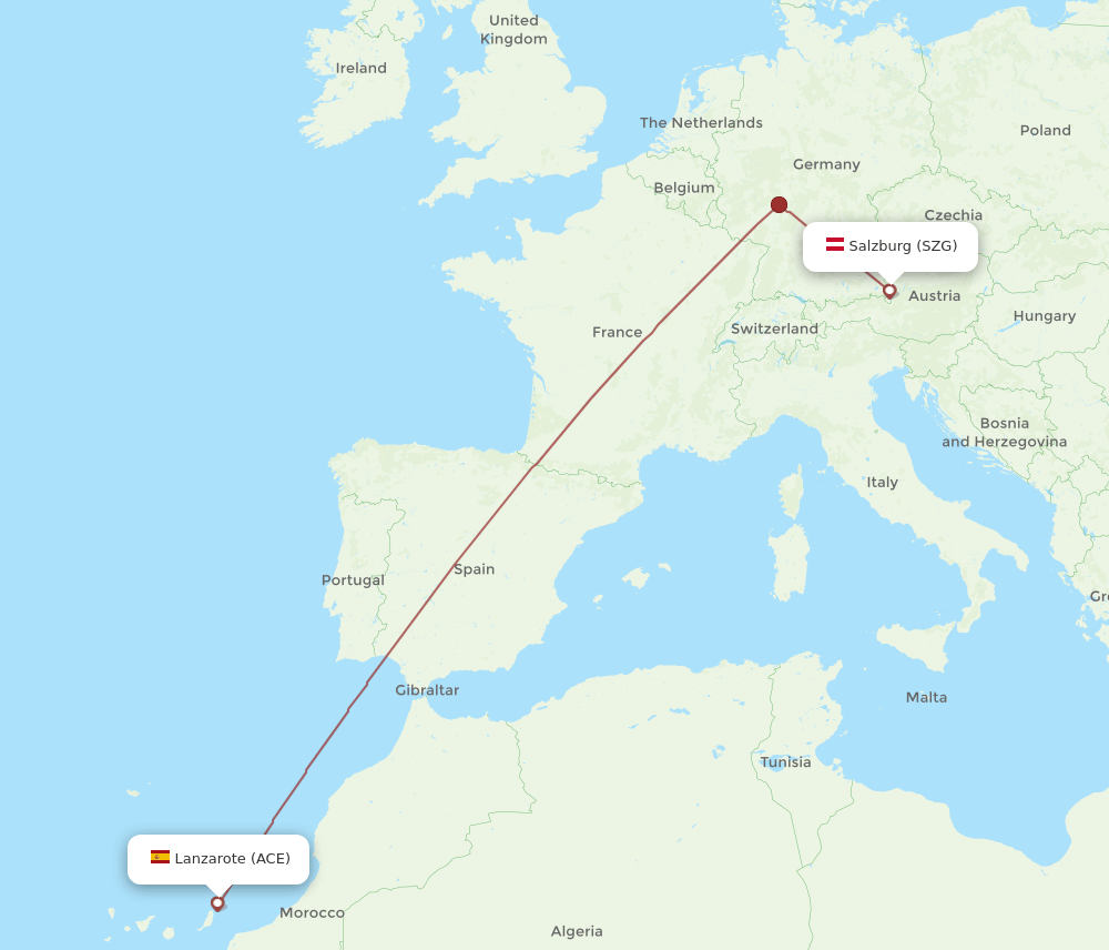 ACE-SZG flight routes