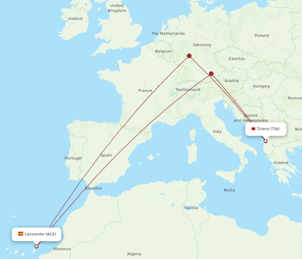 ACE-TIA flight routes