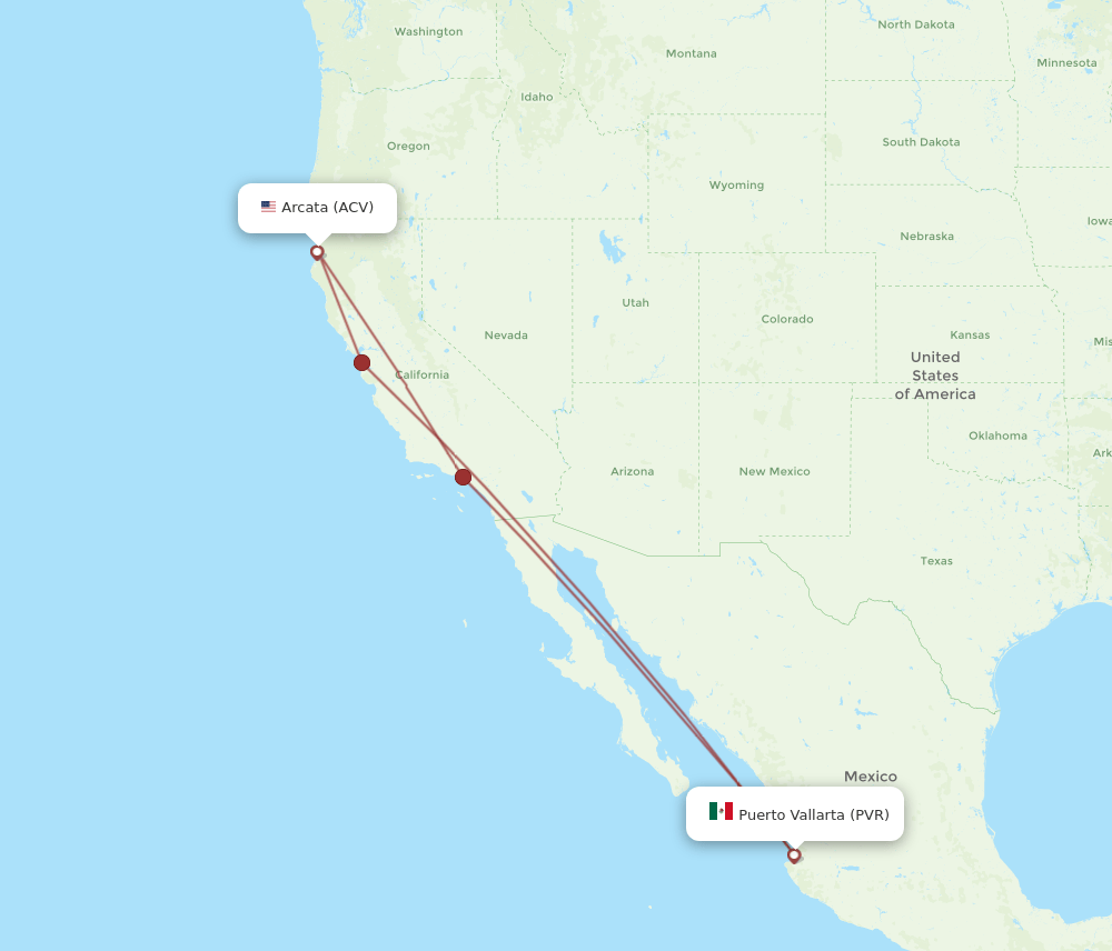 ACV-PVR flight routes