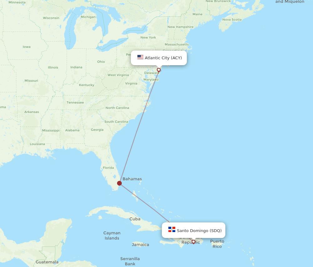 ACY-SDQ flight routes