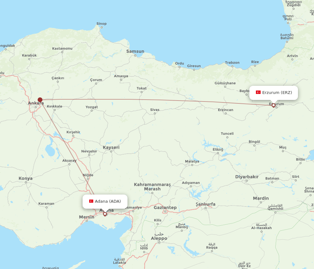 ADA-ERZ flight routes