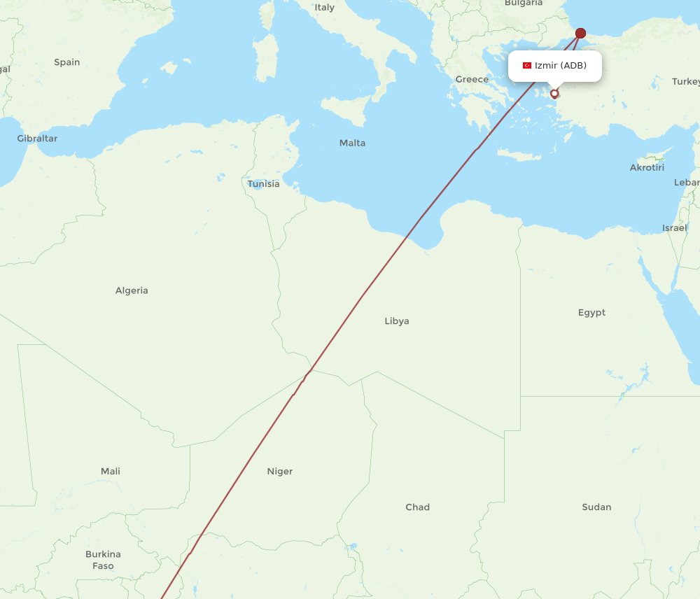 ADB-ACC flight routes