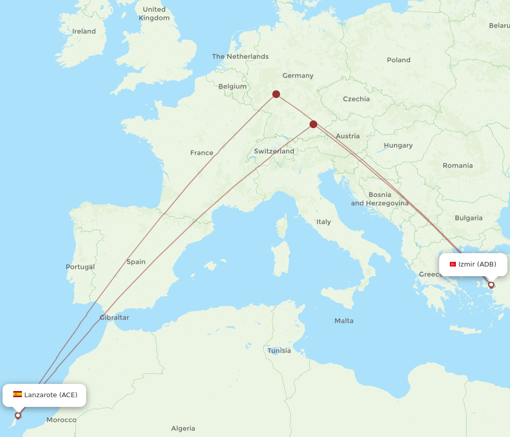 ADB-ACE flight routes