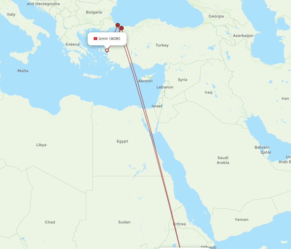 ADB-ADD flight routes