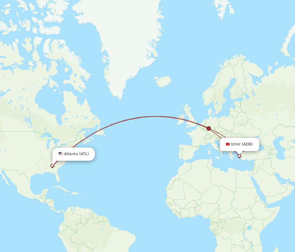 ADB-ATL flight routes
