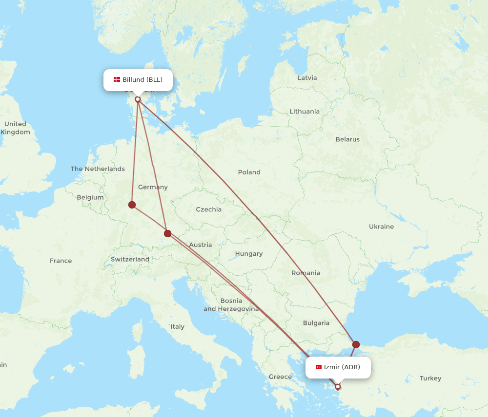 ADB-BLL flight routes
