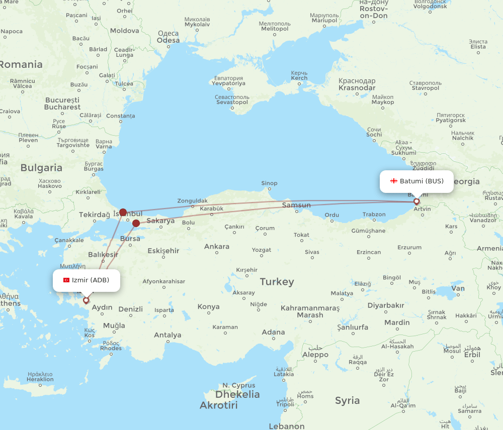 ADB-BUS flight routes