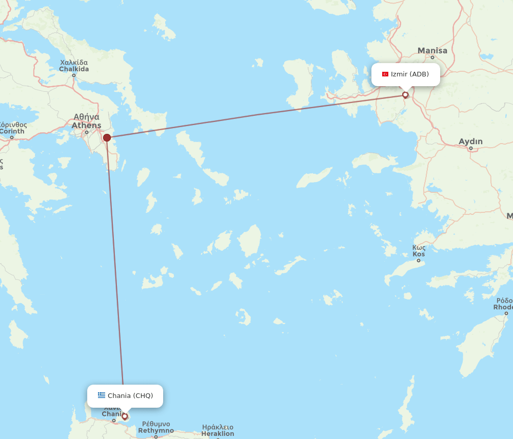 ADB-CHQ flight routes