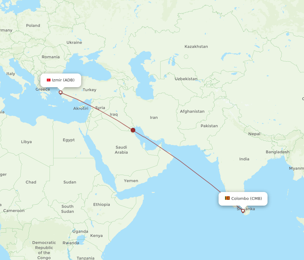 ADB-CMB flight routes
