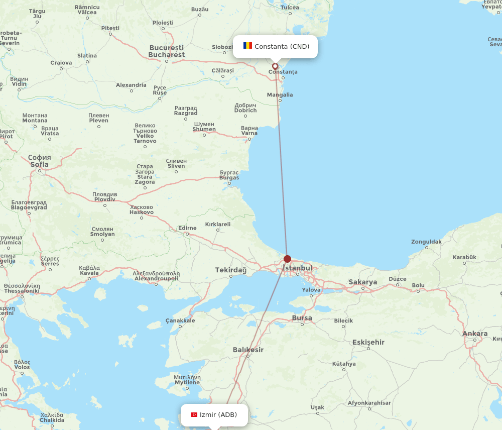 ADB-CND flight routes
