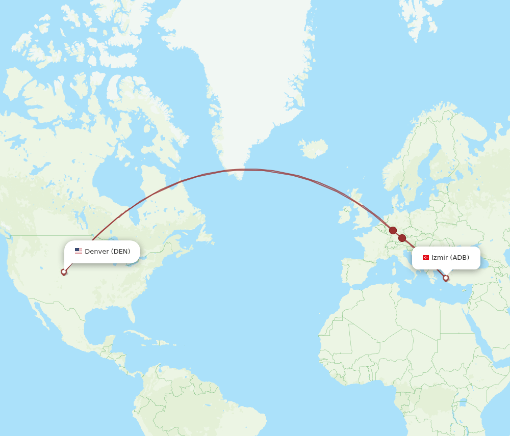 ADB-DEN flight routes