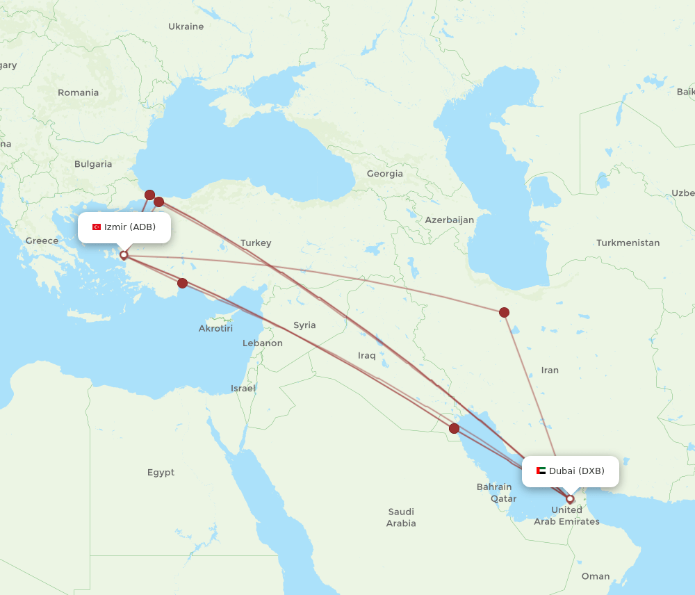 ADB-DXB flight routes