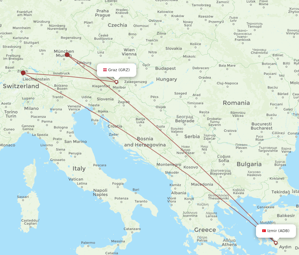 ADB-GRZ flight routes