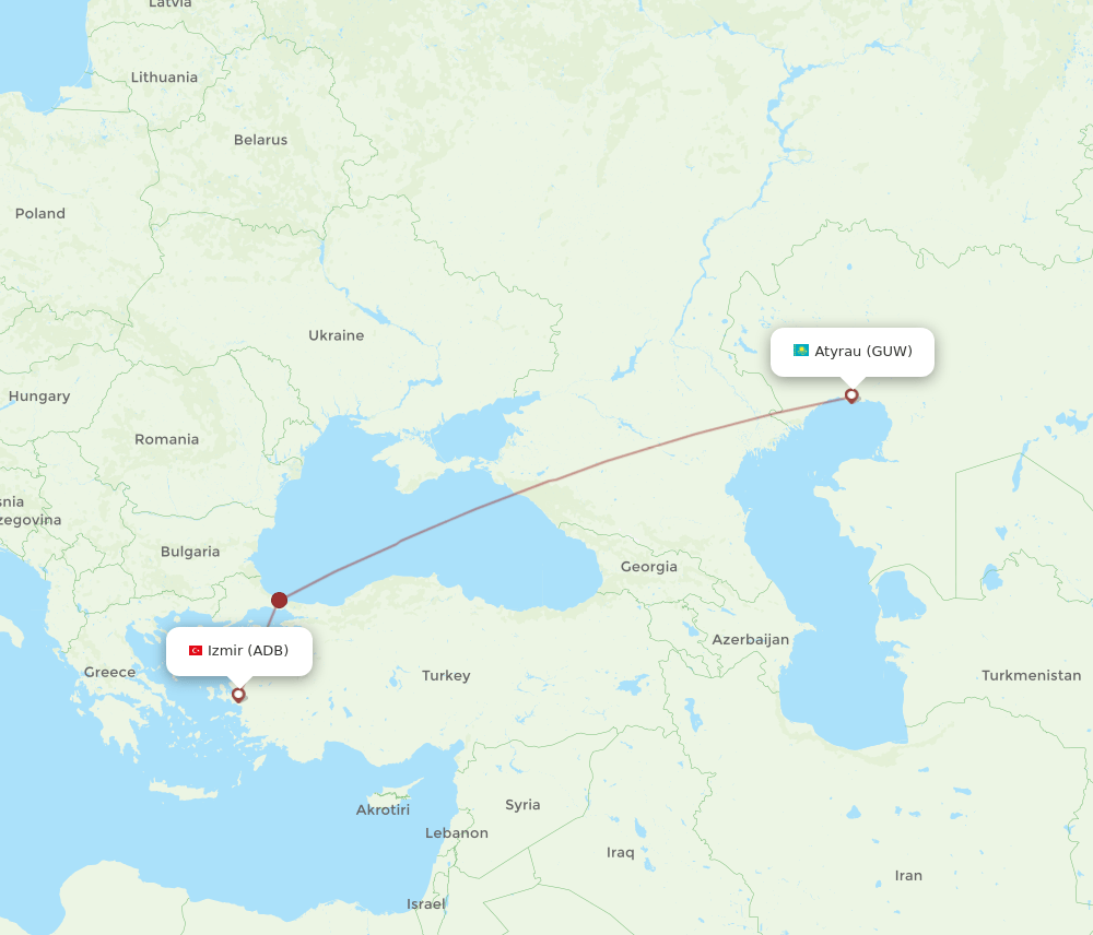 ADB-GUW flight routes