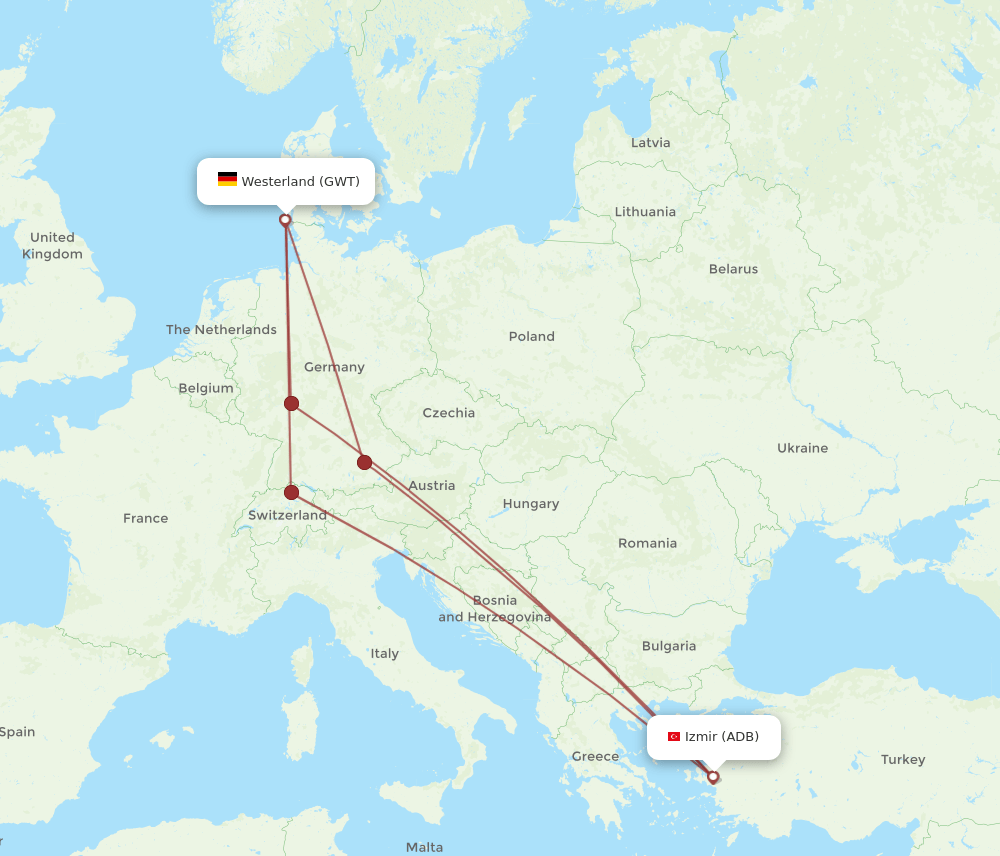 ADB-GWT flight routes