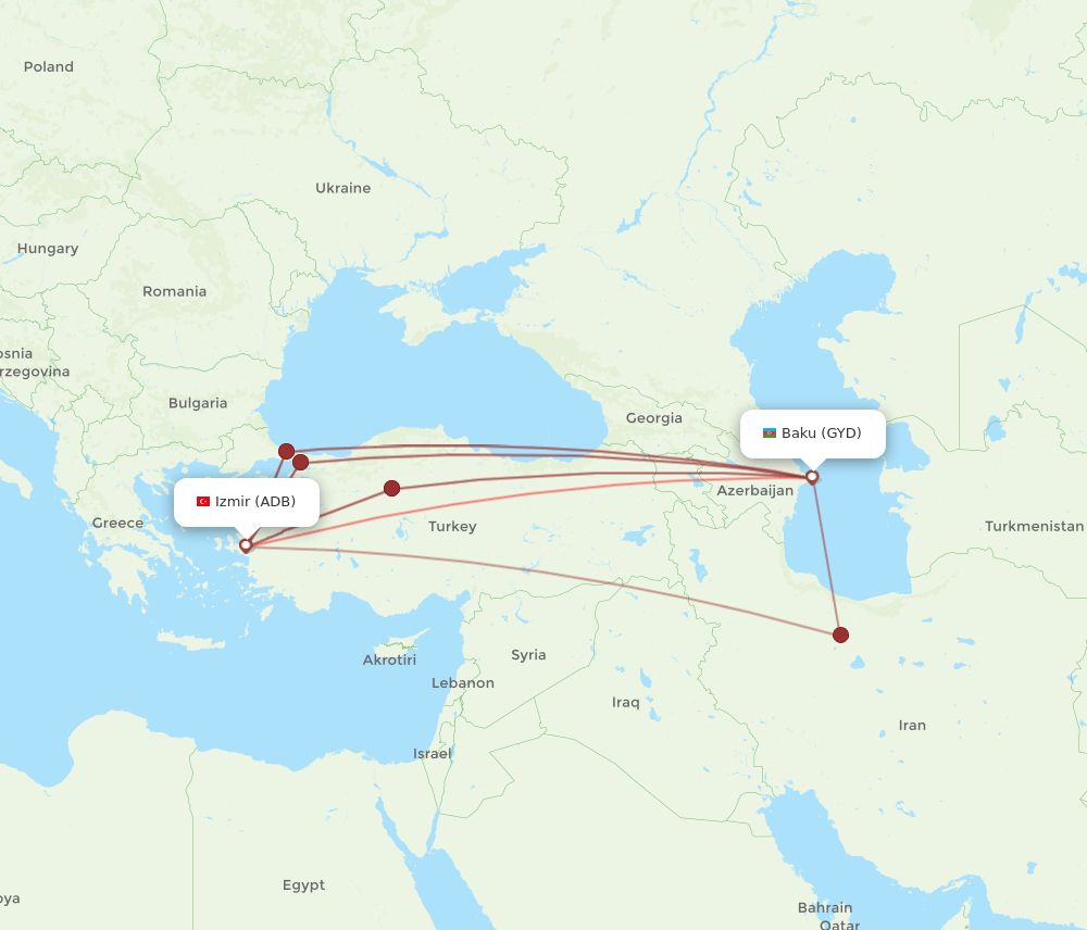 ADB-GYD flight routes