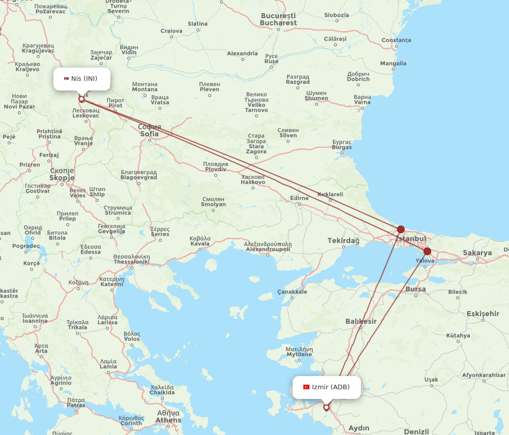 ADB-INI flight routes