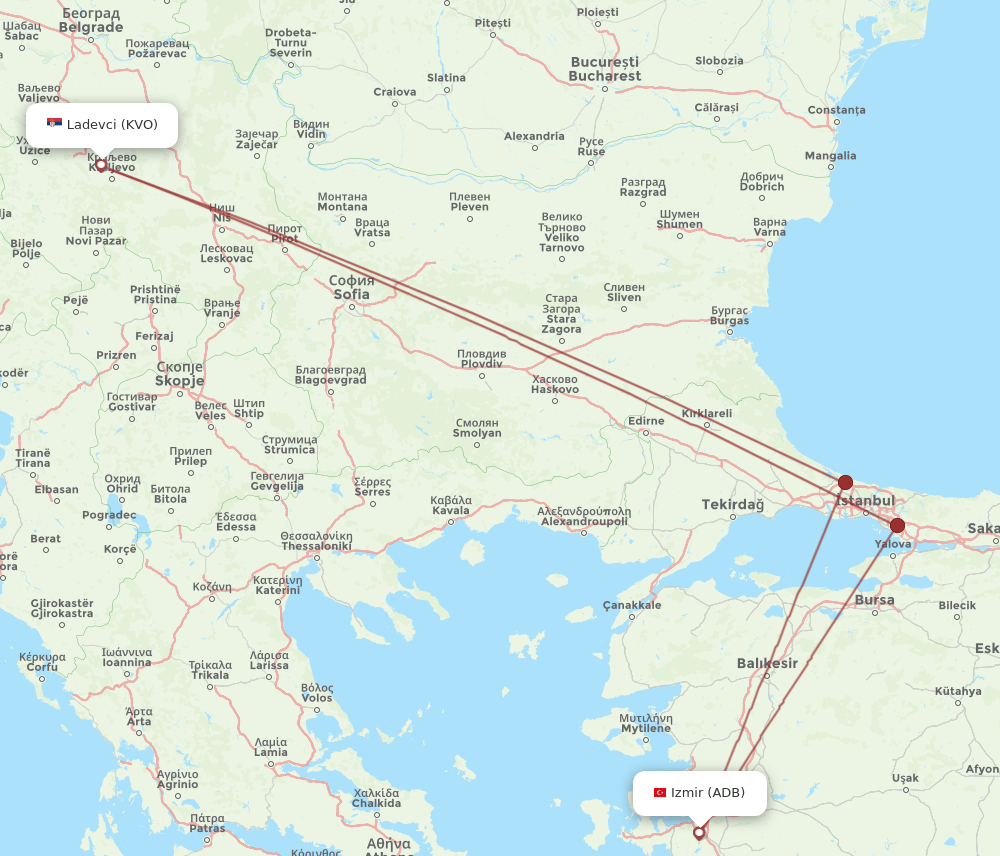 ADB-KVO flight routes