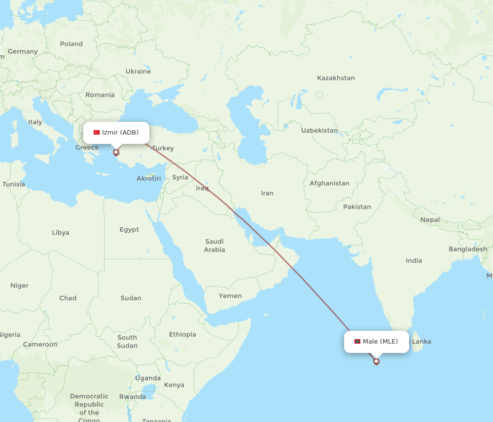 ADB-MLE flight routes
