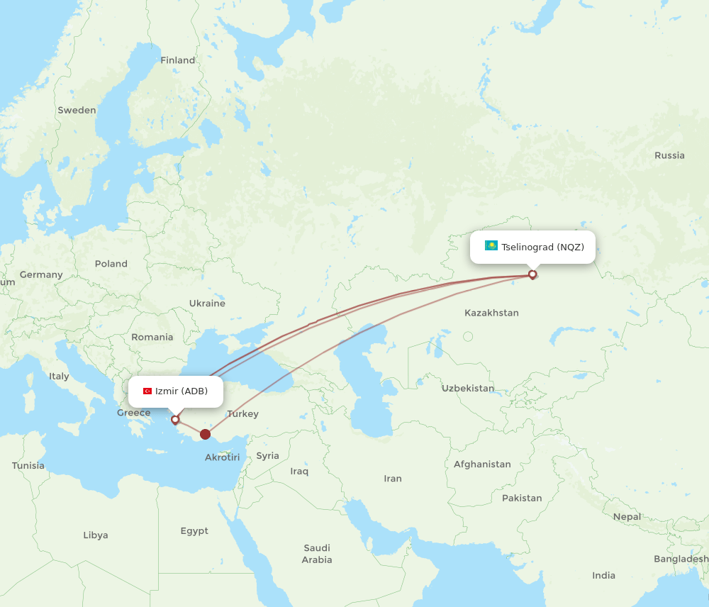 ADB-NQZ flight routes
