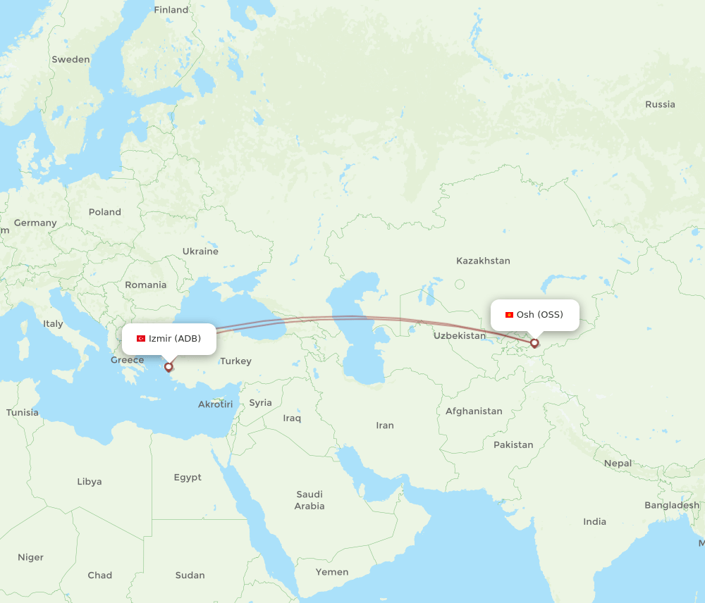 ADB-OSS flight routes