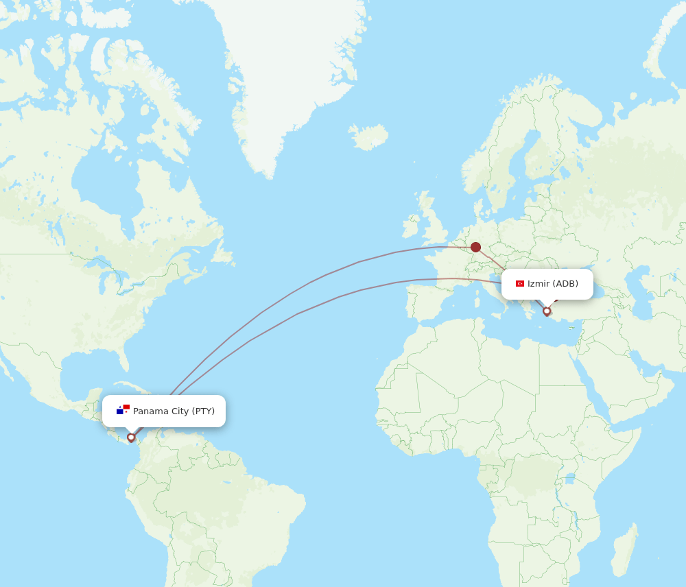 ADB-PTY flight routes