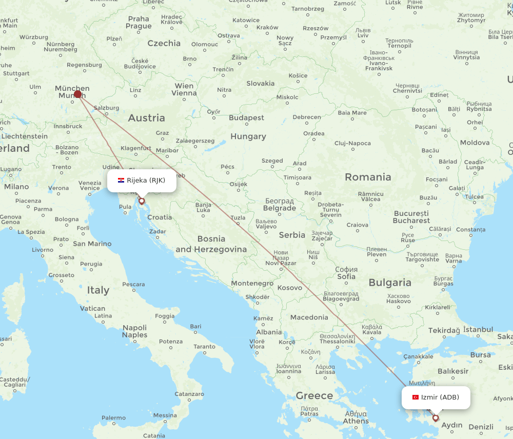 ADB-RJK flight routes
