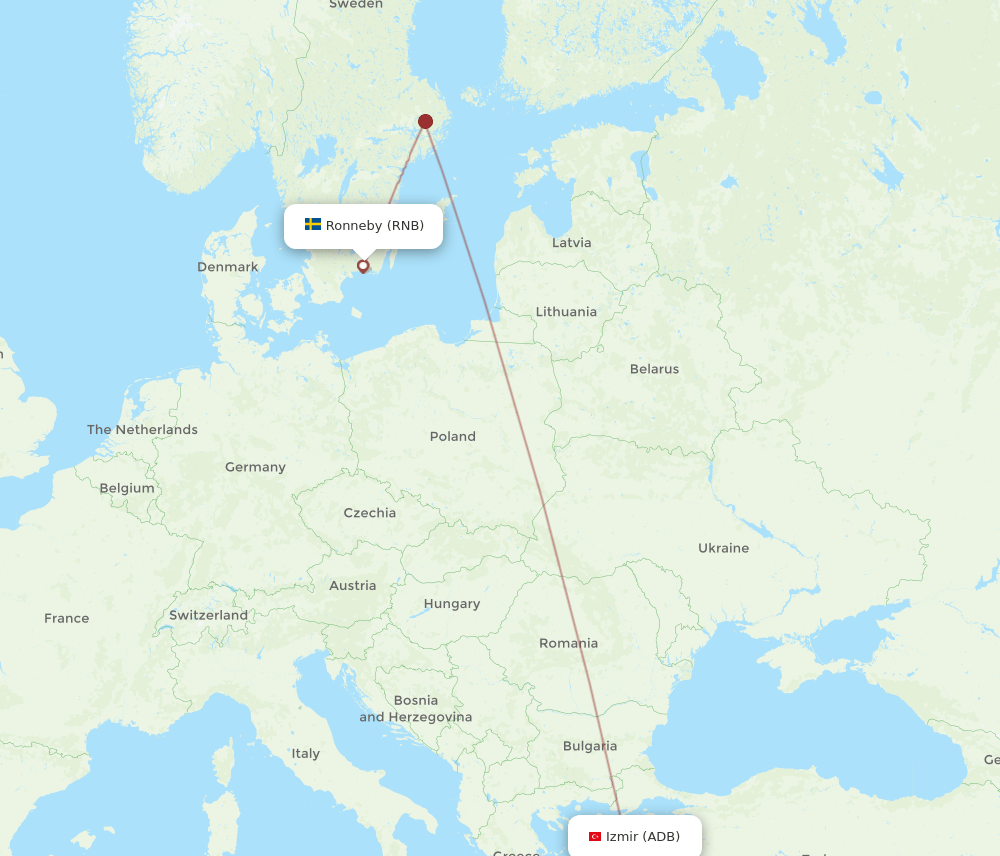 ADB-RNB flight routes