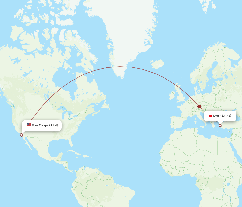 ADB-SAN flight routes