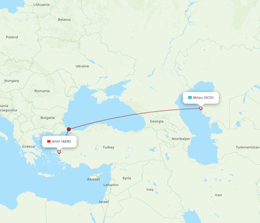 ADB-SCO flight routes