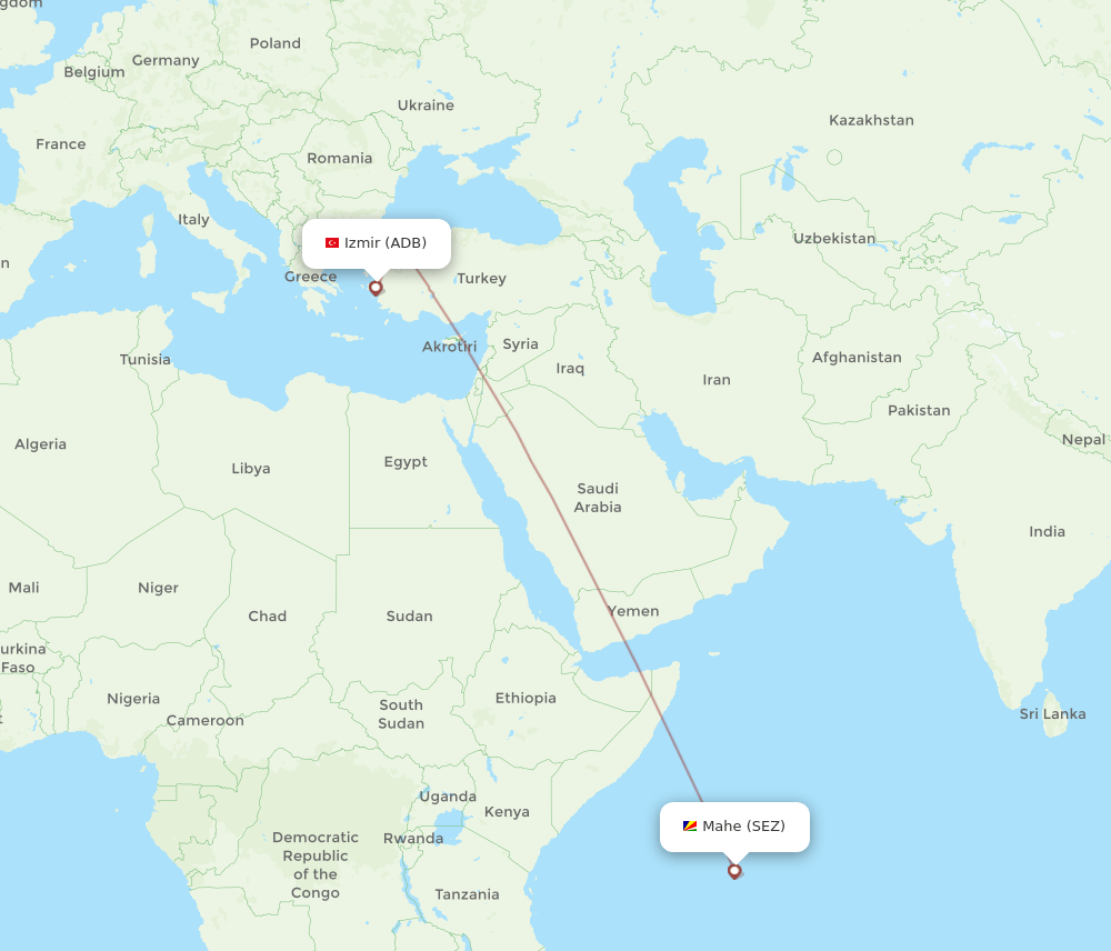 ADB-SEZ flight routes