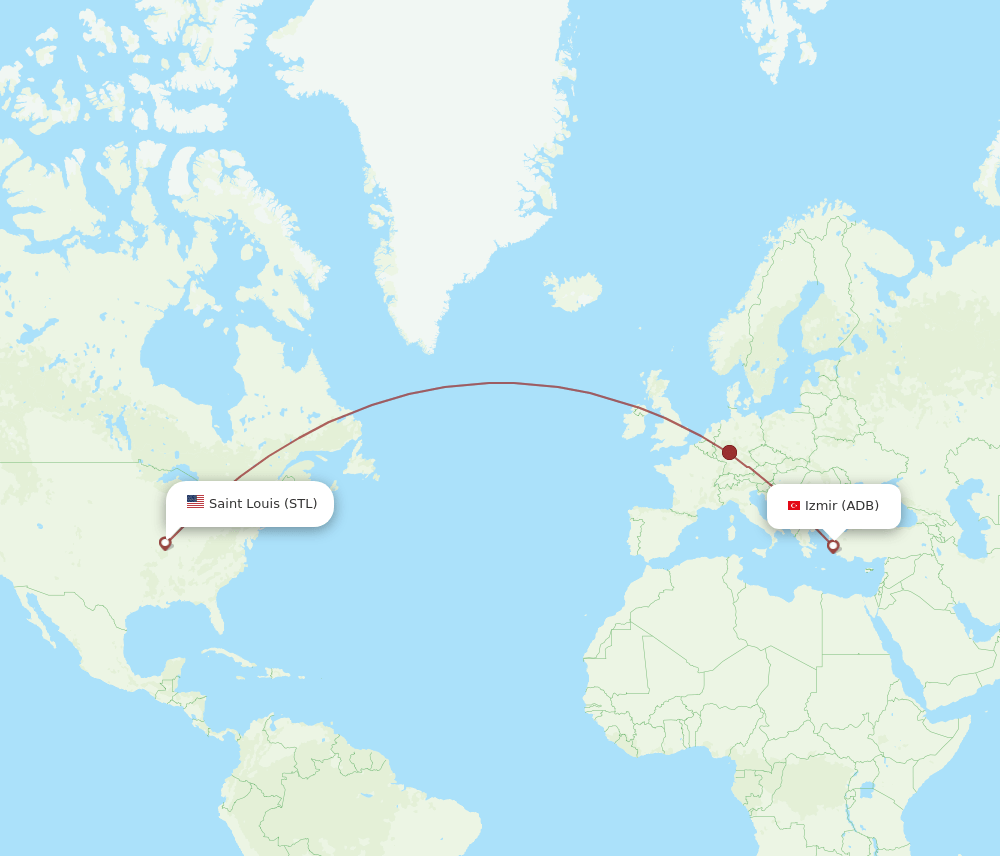 ADB-STL flight routes