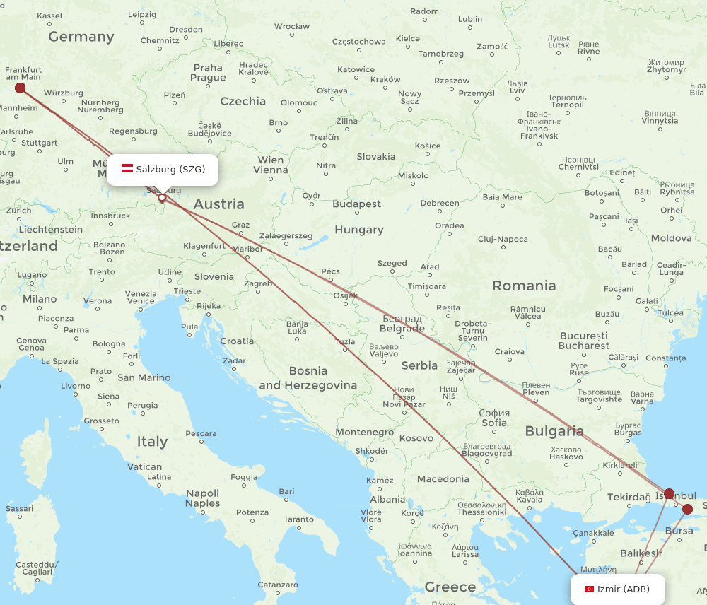 ADB-SZG flight routes