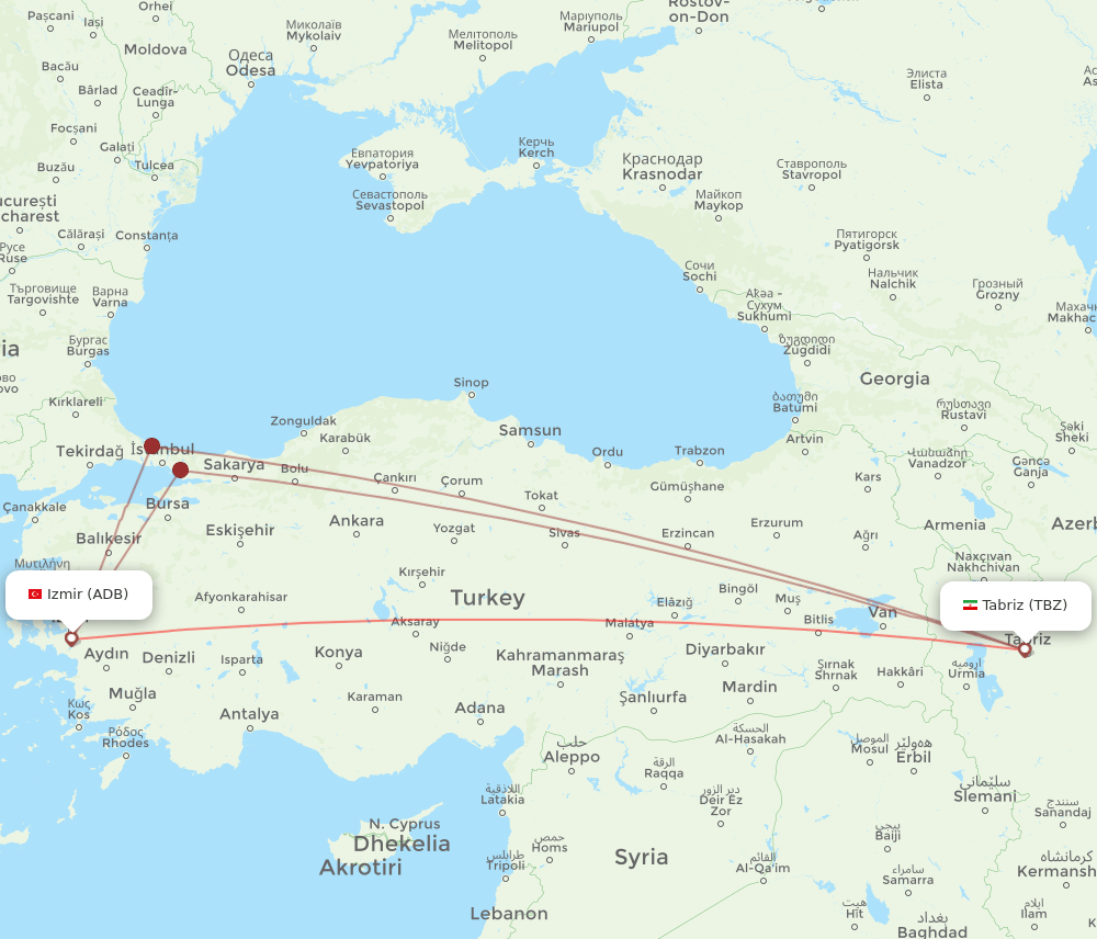 ADB-TBZ flight routes