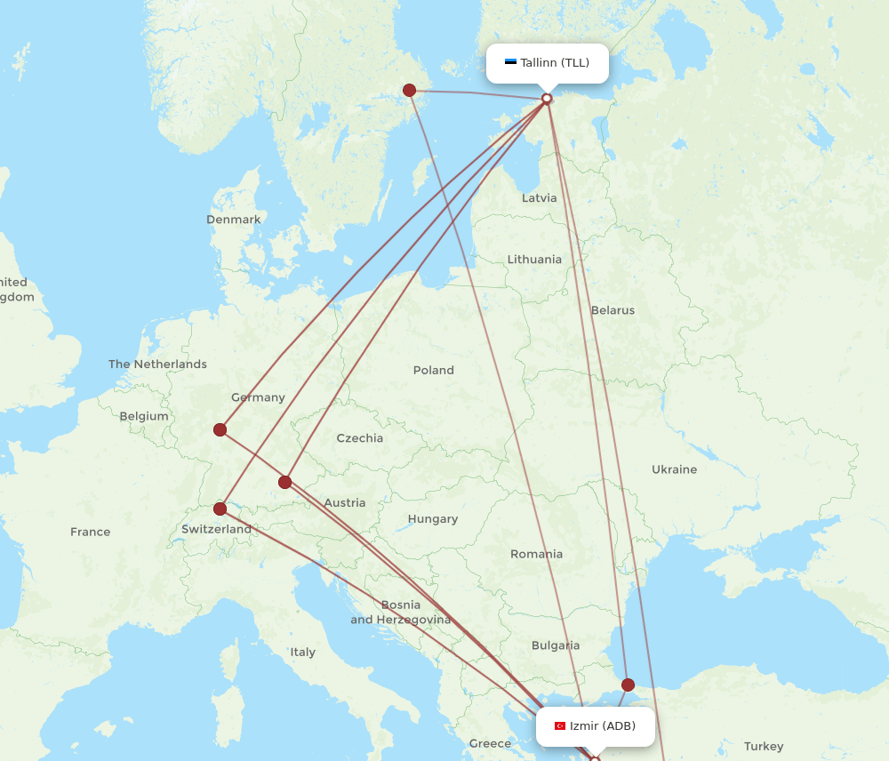 ADB-TLL flight routes