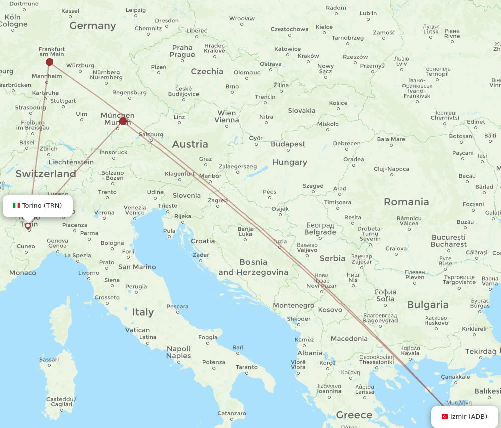 ADB to TRN flights and routes map