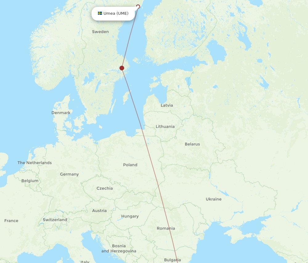 ADB-UME flight routes