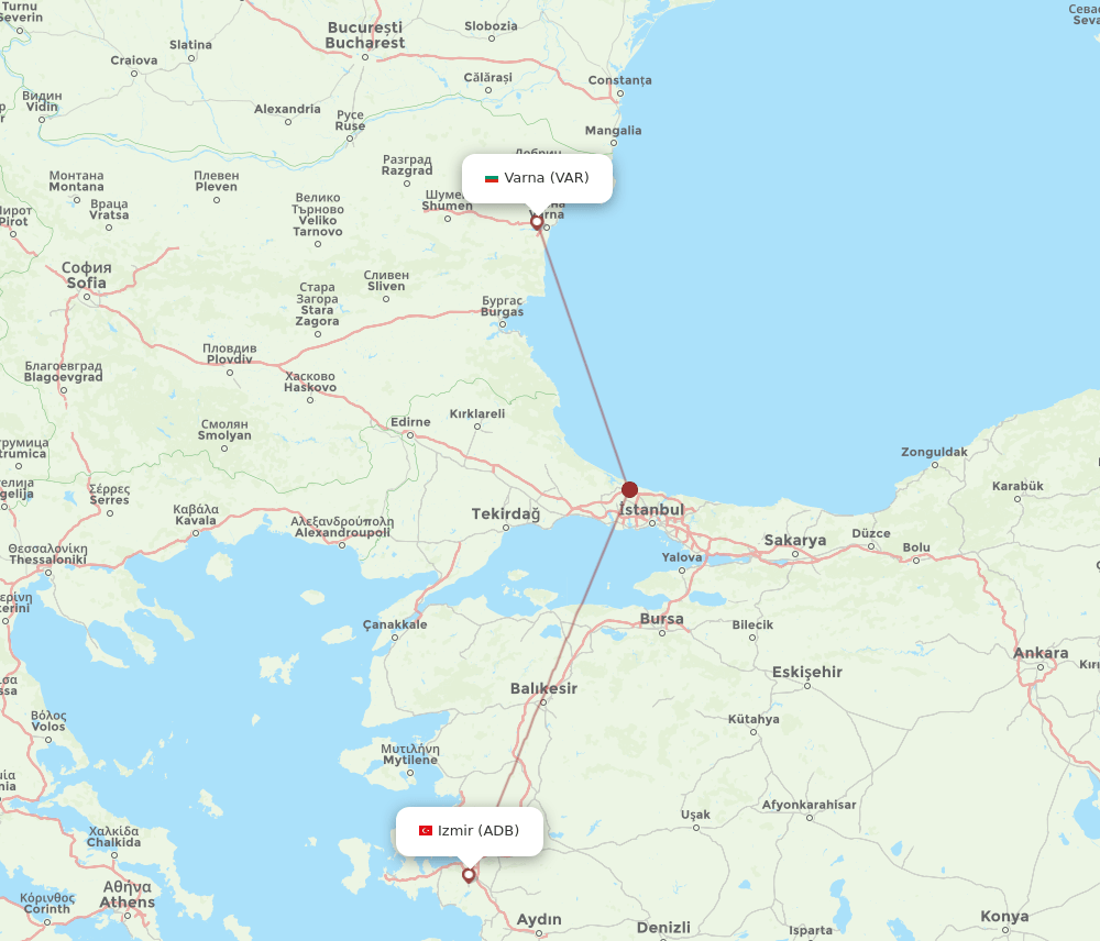 ADB-VAR flight routes