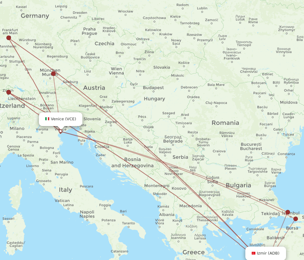 ADB-VCE flight routes