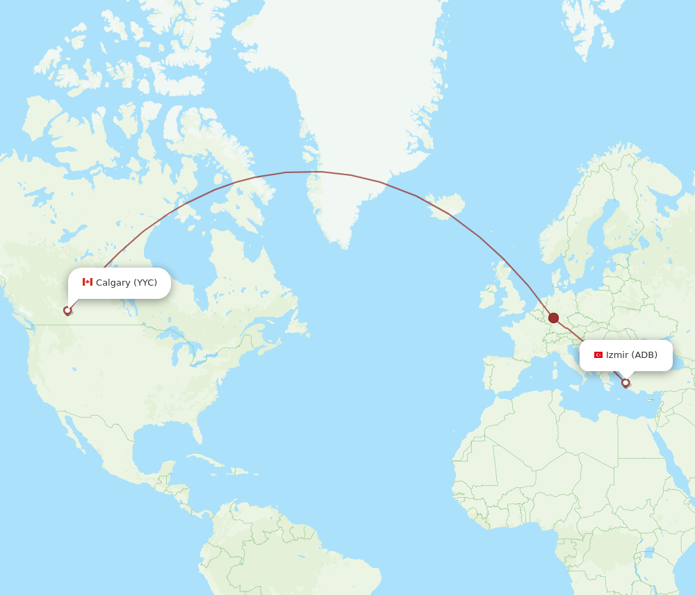ADB-YYC flight routes