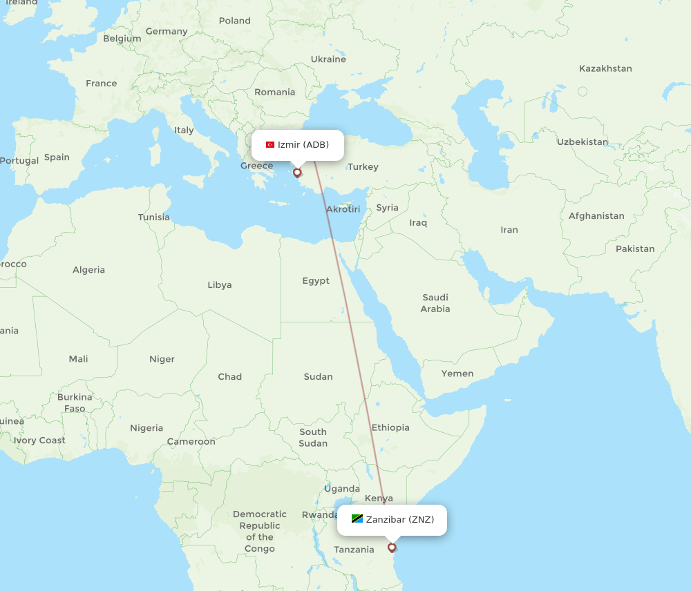 ADB-ZNZ flight routes