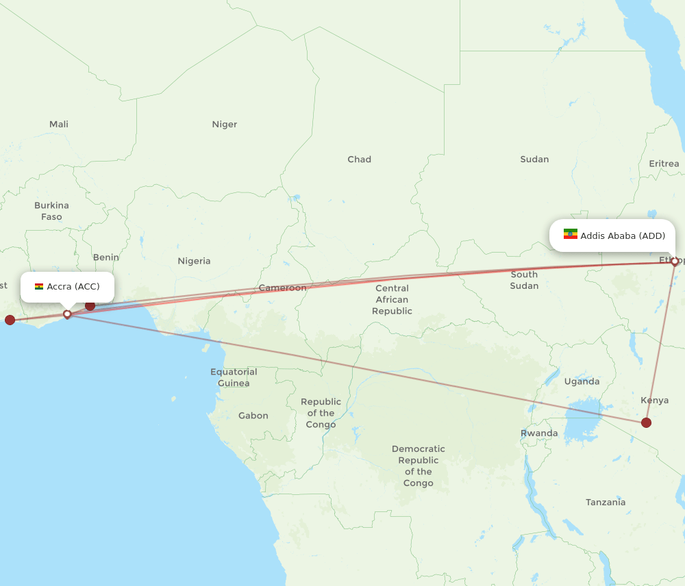 ADD-ACC flight routes