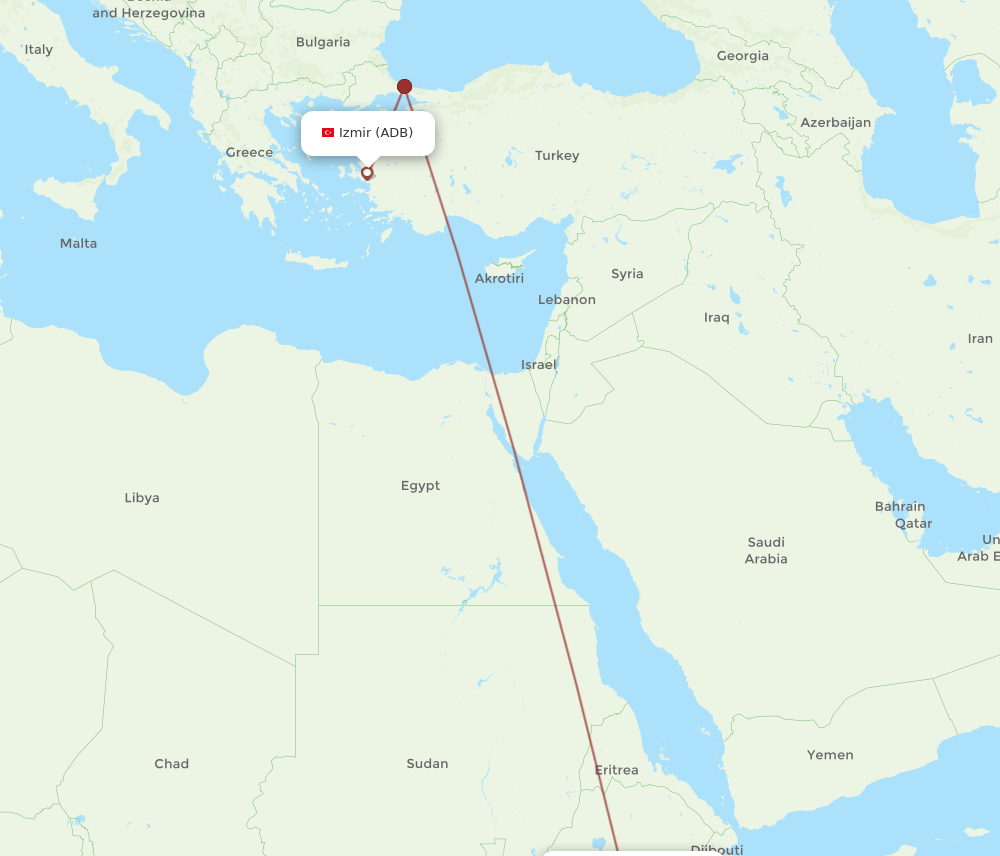 ADD to ADB flights and routes map