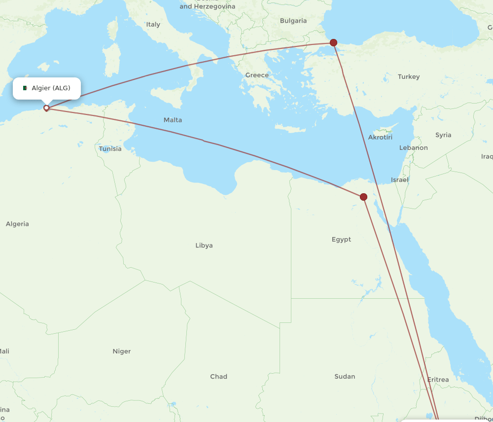 ADD-ALG flight routes