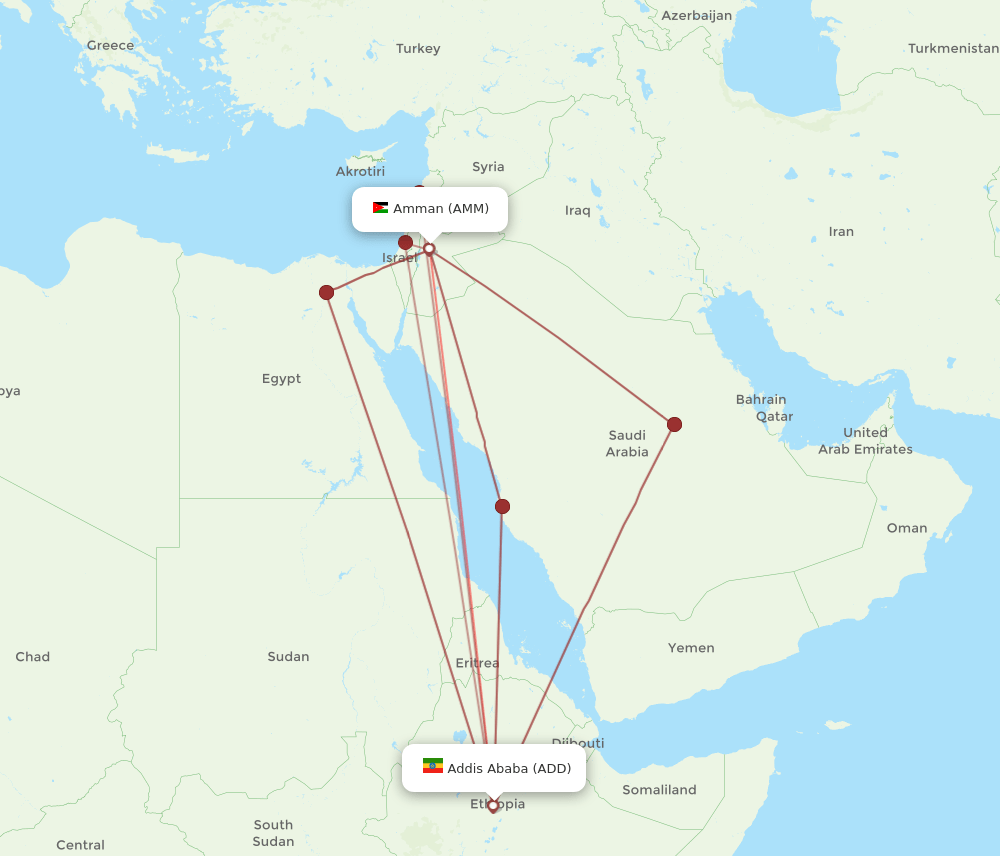 ADD-AMM flight routes