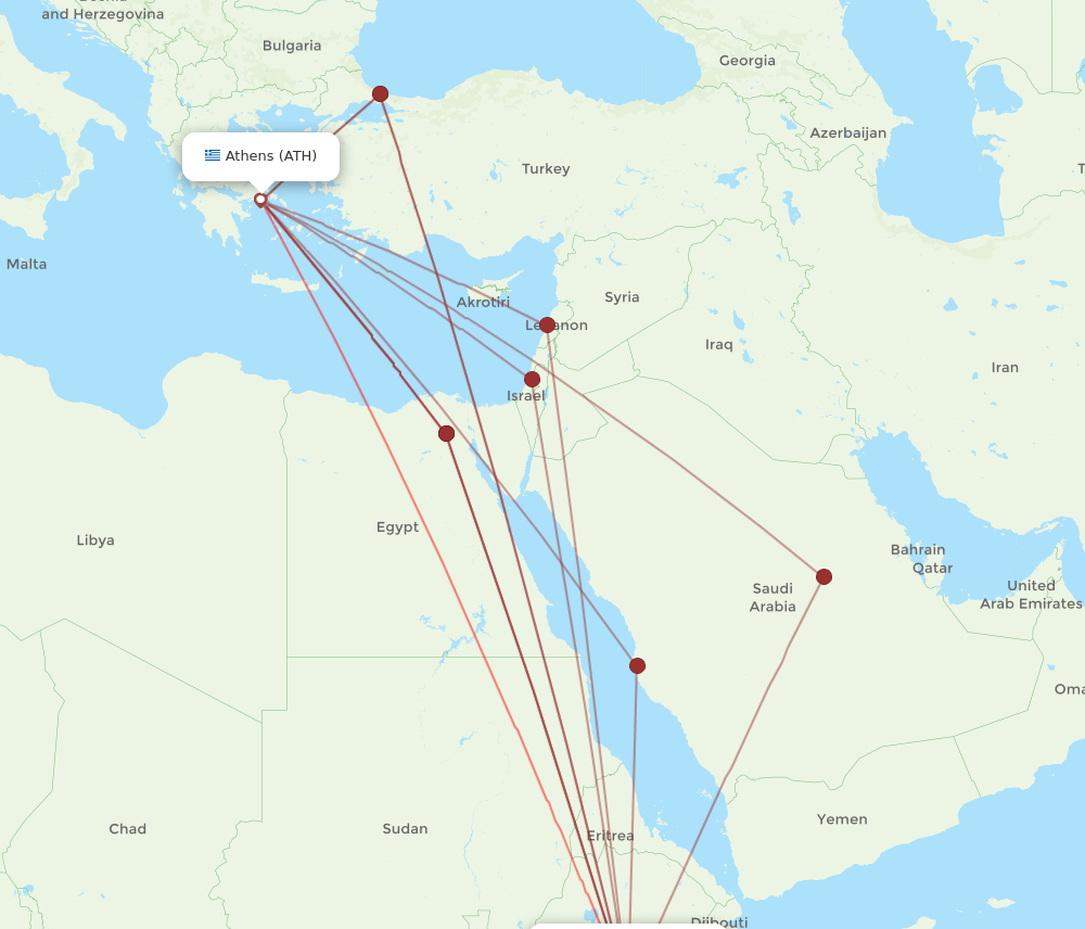 ADD to ATH flights and routes map