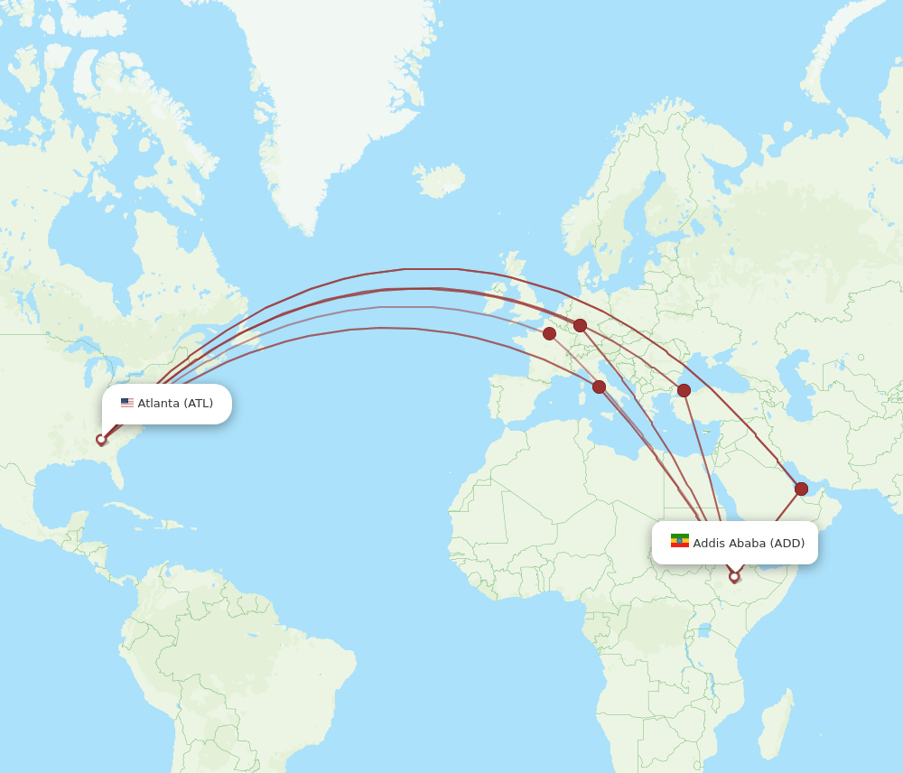 ADD-ATL flight routes