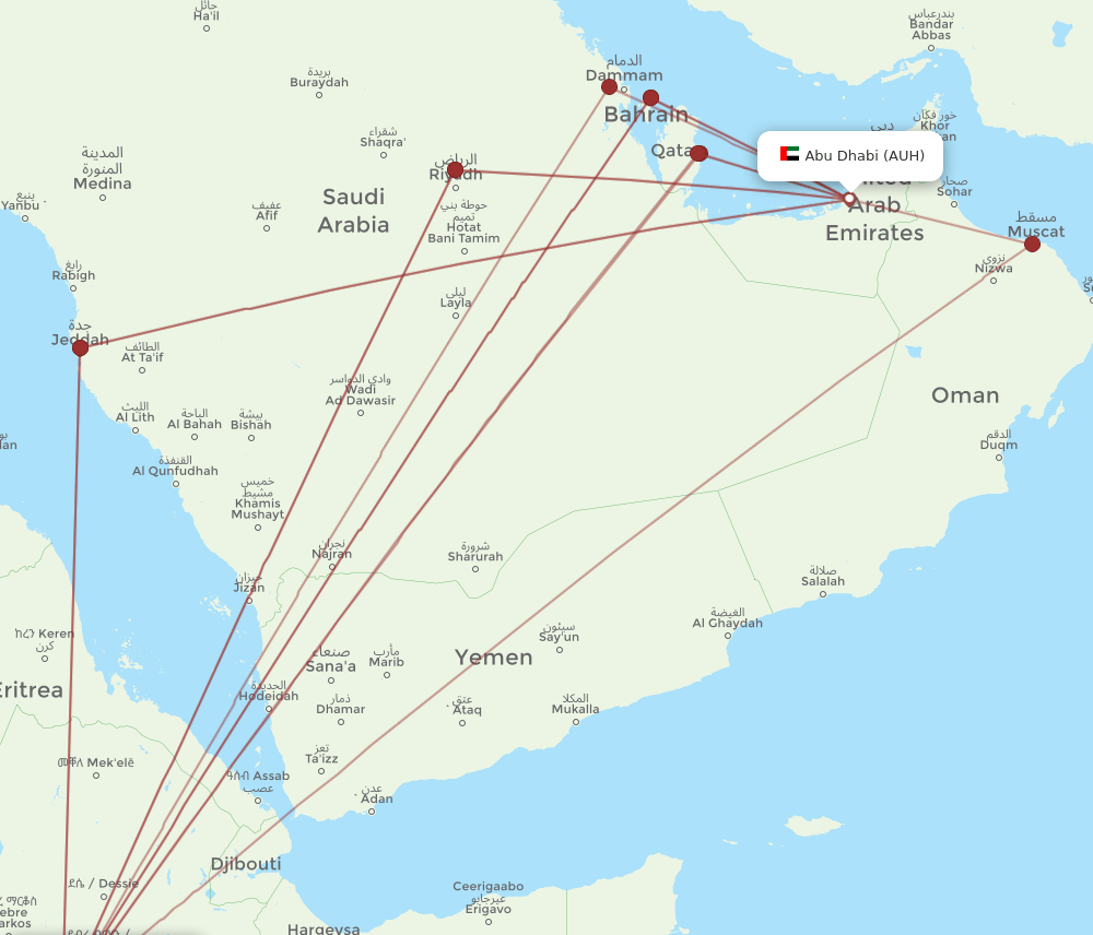 ADD-AUH flight routes