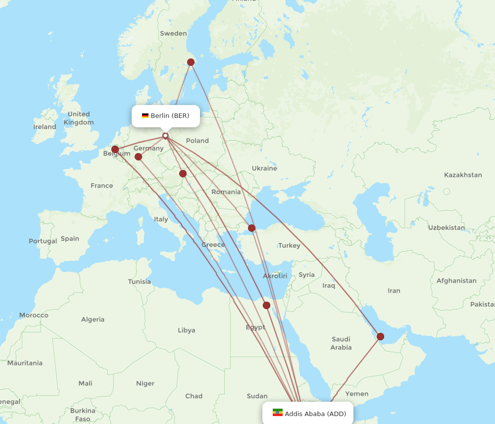 ADD-BER flight routes